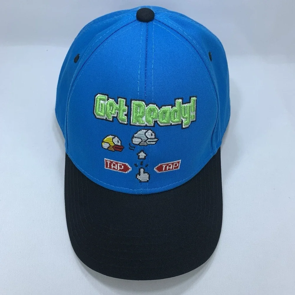 Get Ready Tap Tap Hat Flappy Bird Youth Kids Blue Black Adjustable Snapback Cap